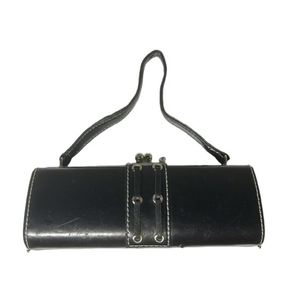 Pleather vintage clutch snap closure handbag - Picture 2 of 4